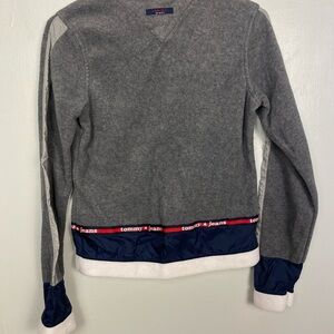 Tommy Jeans Gray Fleece Pullover‎ Top with Trim - Women's Small